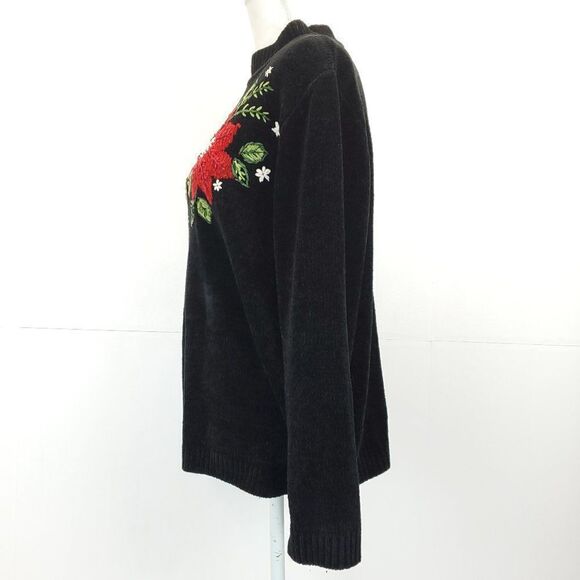 Alfred Dunner Poinsettia Pullover Holiday Sweater - Picture 10 of 11